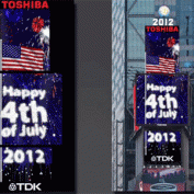 LED displays create digital fireworks display for Independence Day